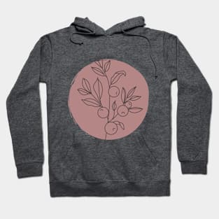 Minimal Cute Berry  Plants leaves  Warm Tones  Design Hoodie